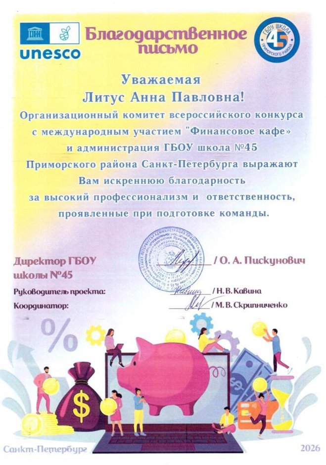 Литус Анна Павловна 2025-2026